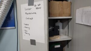 Bottle scoring tool location (Laser Maintenance Cabinet)